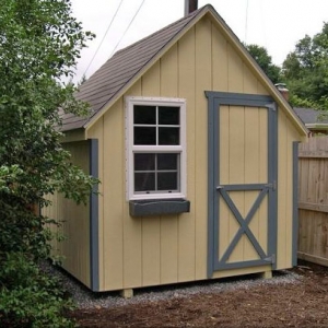 8x10 Custom Garden Shed With Painted T1-11 Siding