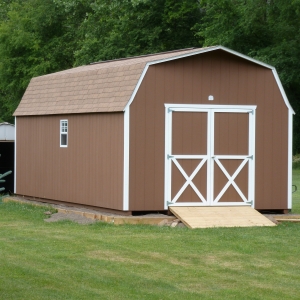 12x24 Hi-Side Barn With Painted T1-11 Siding